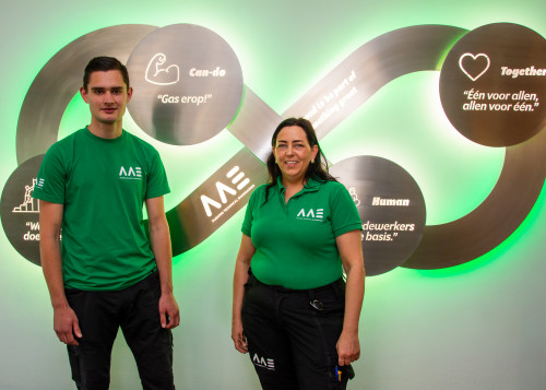 Angelie en Niels glimlachen